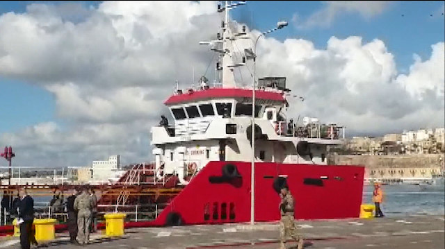 Göçmenlerin kaçırdığı gemi Malta Boiler Wharf limanında