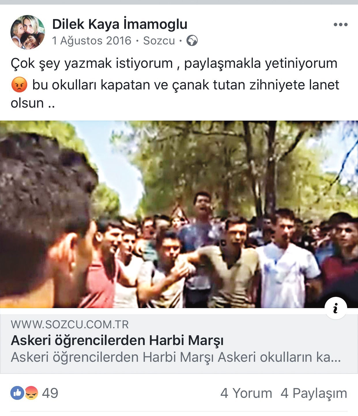 Dilek İmamoğlu'nun 15 Temmuz darbe girişiminden sonra yaptığı paylaşımlar.