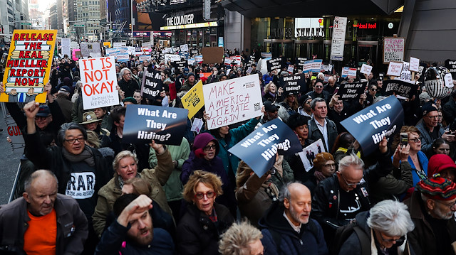 New York'ta ''Mueller raporu'' protestosu yapıldı.
