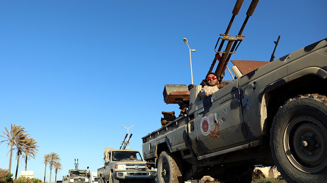 Military vehicles of Misrata forces, under the protection of Tripoli's forces, are seen in Tajura neighborhood, east of Tripoli, Libya April 6, 2019. REUTERS/Hani Amara

