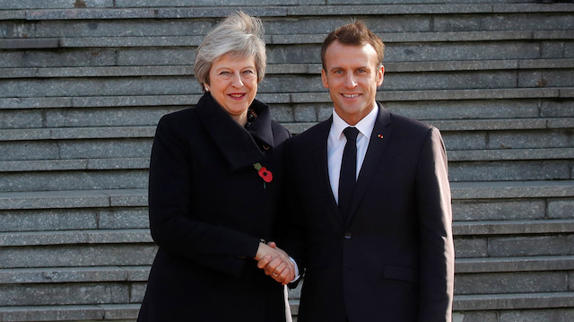 File photo: French President Emmanuel Macron and British Prime Minister Theresa May