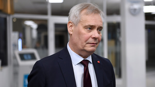 Chairman of The Social Democratic Party Antti Rinne speaks to media at the Finnish Broadcasting Company Yle studios in Helsinki, Finland April 15, 2019. 