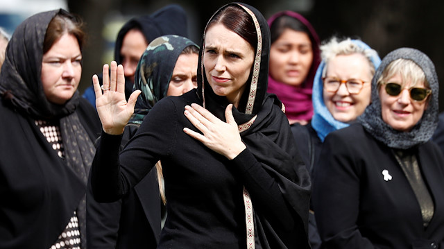 New Zealand's Prime Minister Jacinda Ardern waves as she leaves after the Friday prayers at Hagley Park outside Al-Noor mosque in Christchurch, New Zealand March 22, 2019. REUTERS/Edgar Su

