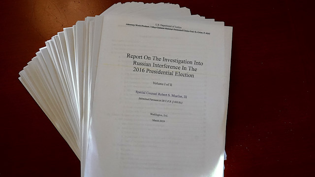 The Mueller Report on the Investigation into Russian Interference in the 2016 Presidential Election is pictured in New York, New York, US, April 18, 2019.