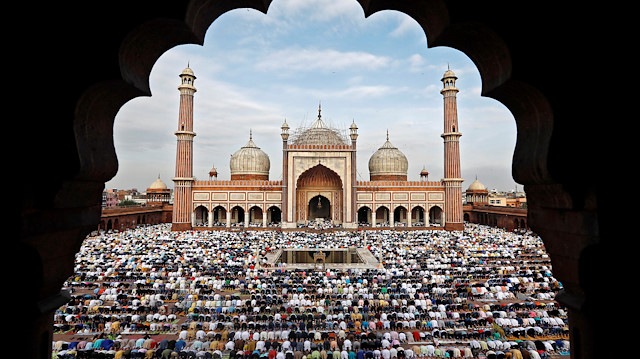 File photo: Muslims offer Eid al-Adha prayers at the Jama Masjid (Grand Mosque) in the old quarters of Delhi, India