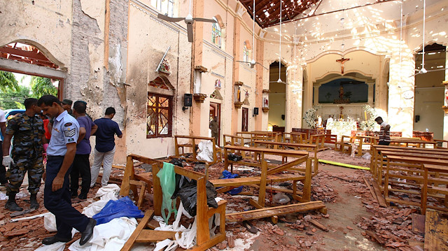 A view of the damage at St. Sebastian Catholic Church, after bomb blasts ripped through churches and luxury hotels on Easter, in Negombo, Sri Lanka April 22, 2019.