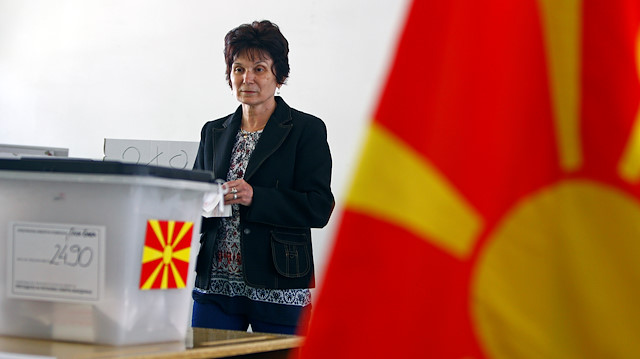File photo: A woman casts her ballot for the presidential elections in Skopje