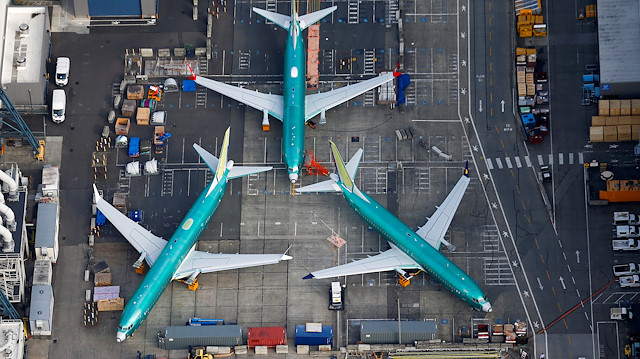 File photo: An aerial photo shows Boeing 737 MAX airplanes 