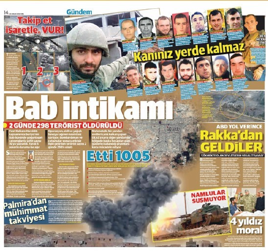 Fırat Kalkanı Harekâtı’ndan72 Mehmetçik şehid oldu.