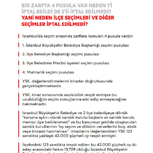 YSKnın İstanbul kararı için 6 sayfalık kitapçık