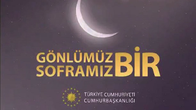 Cumhurbaşkanlığı gelen videoları 'GönlümüzBirSoframızBir' etiketiyle paylaşacak.