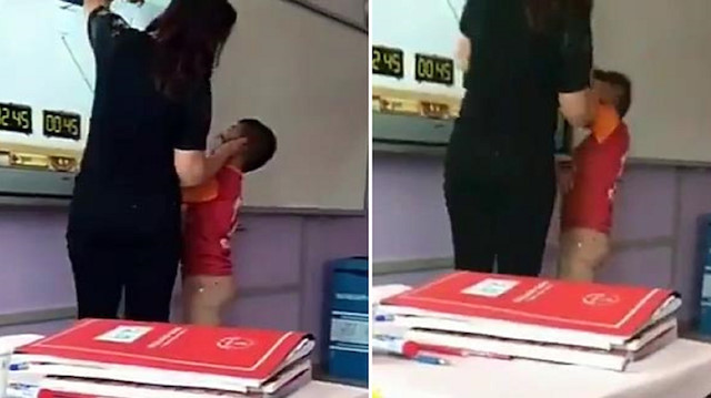 Öğretmenin, öğrenciye dayak atması başka bir öğrenci tarafından görüntülendi. 