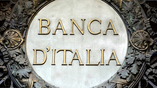 File photo: The Banca D'Italia (Bank of Italy) logo is seen at the headquarters in Milan, Italy