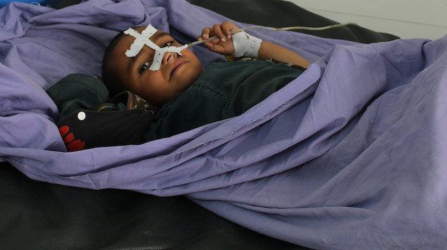 An Afghan child receives treatment at a hospital after Monday's airstrike in Kunduz province, Afghanistan April 3, 2018. REUTERS/Stringer NO RESALES. NO ARCHIVE  