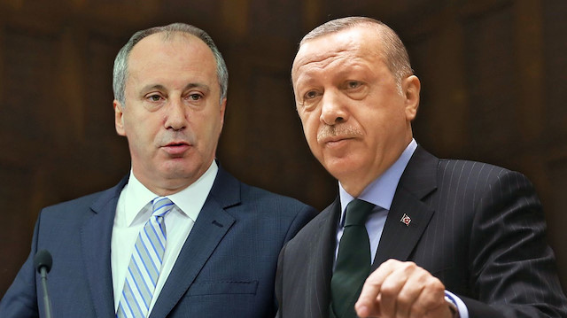 Muharrem İnce ve Cumhurbaşkanı Erdoğan.