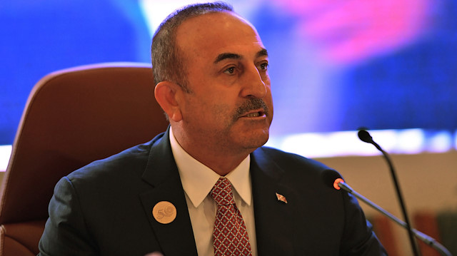 Foreign Minister of Turkey Mevlut Cavusoglu speaks during a preparatory meeting for the GCC, Arab and Islamic summits in Jeddah, Saudi Arabia, May 29, 2019. REUTERS/Waleed Ali  