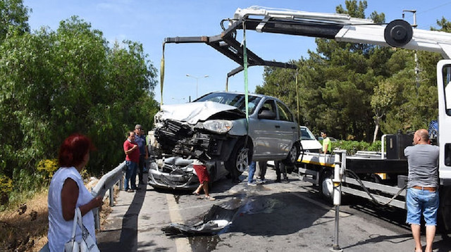 Malatya'daki kazada araç pert odlu.