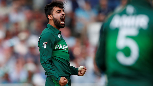 Cricket - ICC Cricket World Cup - England v Pakistan - Trent Bridge, Nottingham, Britain - June 3, 2019 Pakistan's Shadab Khan celebrates the wicket of England's Jason Roy Action Images via Reuters/Andrew Boyers