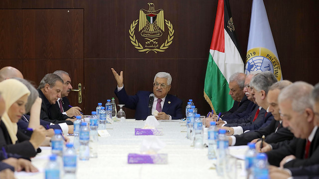 Filistin'de kabine toplantısından bir kare.