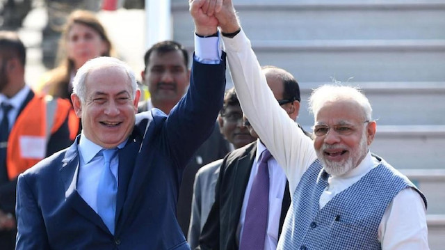 Israeli Prime Minister Benjamin Netanyahu & India's Prime Minister Narendra Modi 
