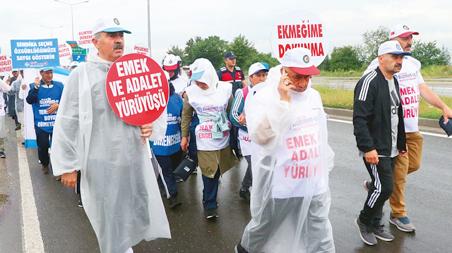 “Emek ve Adalet Yürüyüşü” ikinci gününde Çaydurt mevkinde başladı.