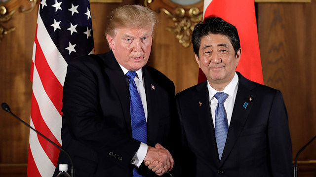 ABD Başkanı Donald Trump ile Japonya Başbakanı Abe Şinzo