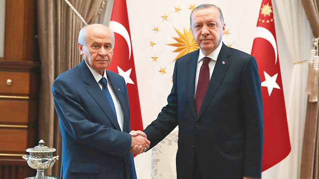 Cumhurbaşkanı Erdoğan ile MHP Genel lideri Bahçeli  bir araya geldi.