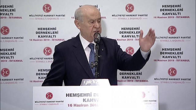 Devlet Bahceli, head of the Nationalist Movement Party (MHP)