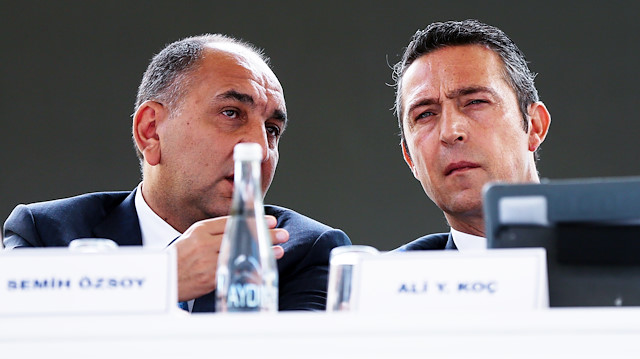 Fenerbahçe Başkanı Ali Koç ve başkan vekili Semih Özsoy 
