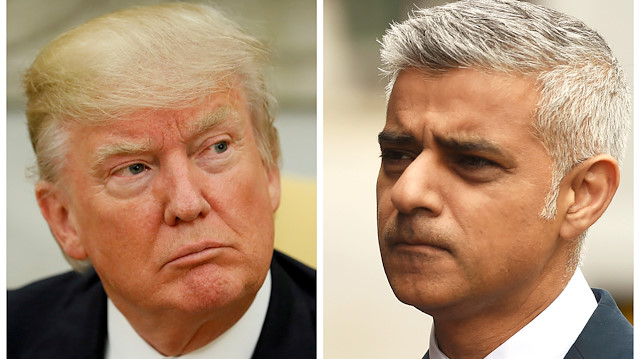 A combination photo shows U.S. President Donald Trump (L)  and London's Mayor Sadiq Khan