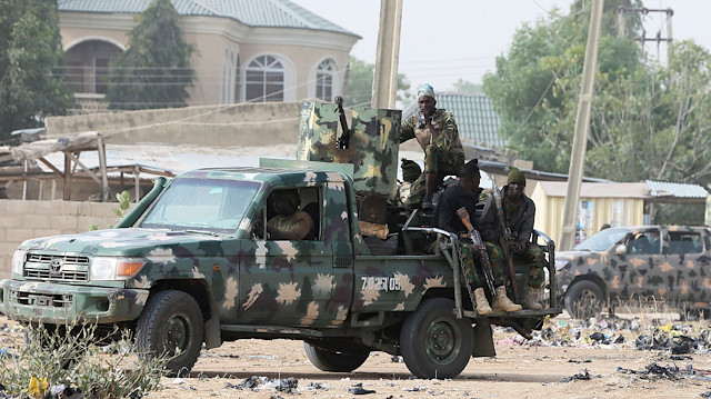 Nigerian military secure the area 