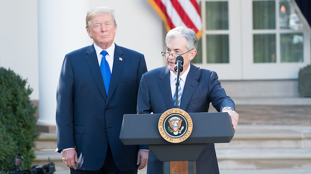 ABD Başkanı Donald Trump, ABD Merkez Bankası Başkanı Jerome Powell.