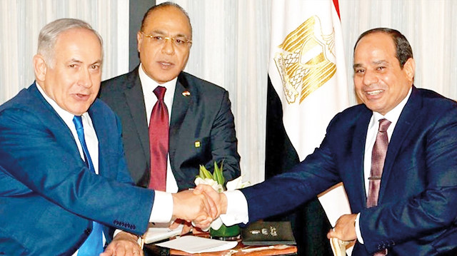 İsrail Başbakanı Netanyahu (Soldan 1) ve Mısır cunta lideri Sisi (Soldan 3)