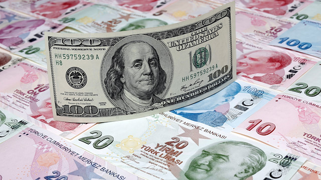 FILE PHOTO: A picture illustration shows a 100 Dollar banknote laying on various denomination Turkish lira banknotes, taken in Istanbul, January 7, 2014. REUTERS/Murad Sezer/File Photo

