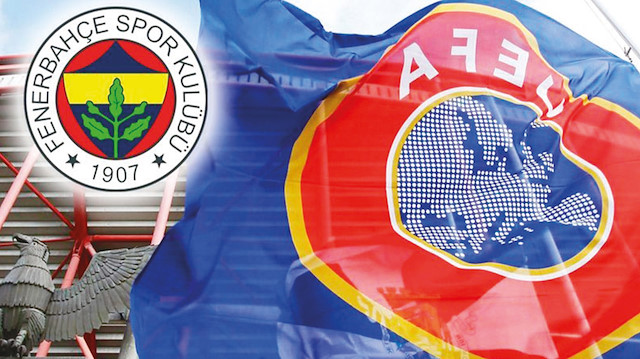 Fenerbahçe Spor Klubü logosu ve UEFA bayrağı