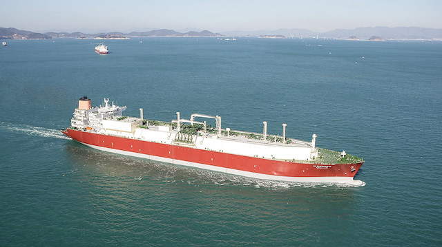 210 bin metreküp kapasiteli Q-Flex türü Al-Sheehaniya adlı tanker.