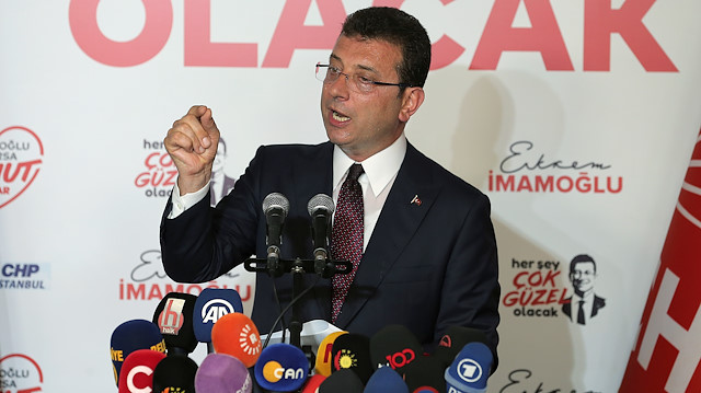Ekrem Imamoglu, mayoral candidate of the main opposition Republican People's Party (CHP), talks to the media at the CHP election coordination centre in Istanbul, Turkey, June 23, 2019. REUTERS/Huseyin Aldemir TPX IMAGES OF THE DAY

