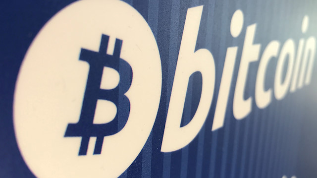  A Bitcoin logo is seen on a cryptocurrency ATM in Santa Monica, California, U.S.