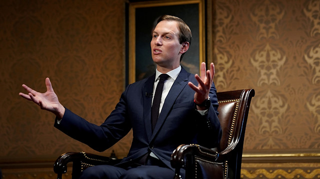 FILE PHOTO: White House senior adviser Jared Kushner speaks during an interview with Reuters at the Eisenhower Executive Office Building in Washington, U.S., June 20, 2019. Picture taken June 20, 2019. REUTERS/Kevin Lamarque/File Photo

