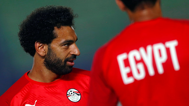 Soccer Football - Egypt Training - Military Academy Stadium, Egypt - June 19, 2019. Egypt's Mohamed Salah takes part in a training session in preparation for the 2019 Africa Cup of Nations opening soccer match against Zimbabwe in Cairo.Egypt REUTERS / Mohamed Abd El Ghany

