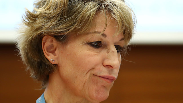 Agnes Callamard, U.N. special rapporteur on extrajudicial executions who issued report on the murder of Saudi journalist Jamal Khashoggi, takes part in a side event called "Silencing Dissident" during the Human Rights Council at the United Nations in Geneva, Switzerland, June 25, 2019. REUTERS/Denis Balibouse

