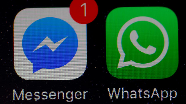 Facebook Messenger ve WhatsApp logoları.
