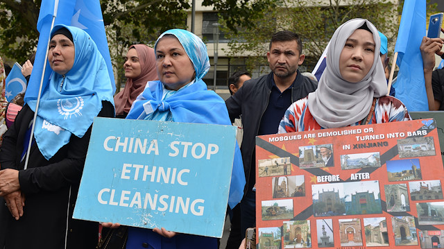 File photo: Protests against China’s human rights violations in Xinjiang Uyghur Autonomous Region in Melbourne

