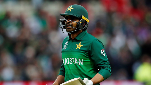 File photo: Pakistan's Haris Sohail walks off after losing his wicket 