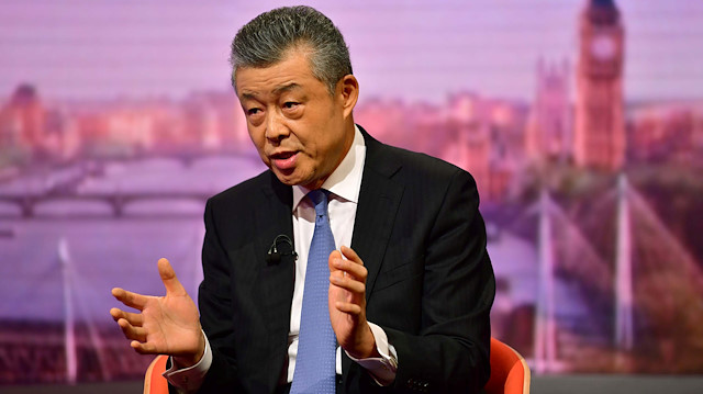 China's ambassador to Britain Liu Xiaoming appears on BBC TV's The Andrew Marr Show in London, Britain July 7, 2019. 