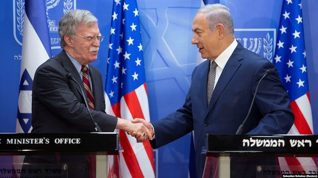 ABD Ulusal Güvenlik Danışmanı John Bolton ile İsrail Başbakanı Binyamin Netanyahu.