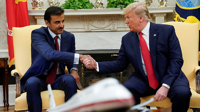 ABD Başkanı Trump ile Katar Emiri Şeyh Temim bin Hamad Al Sani