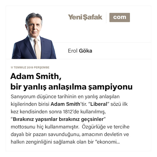 Adam Smith, bir yanlış anlaşılma şampiyonu