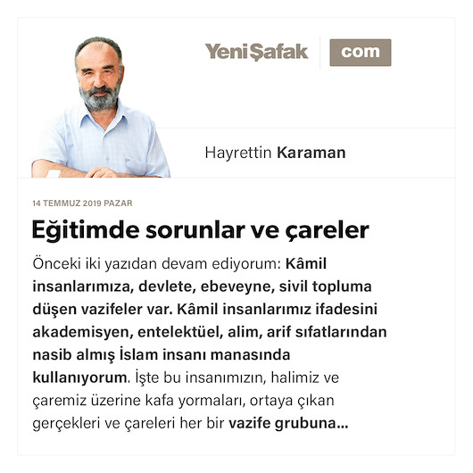 Eğitimde sorunlar ve çareler