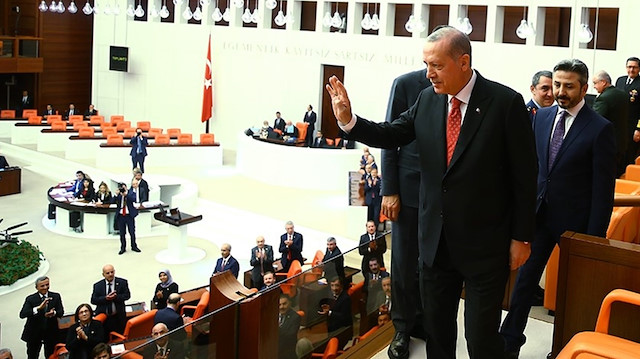 Cumhurbaşkanı Erdoğan TBMM'de. Fotoğraf: Arşiv.